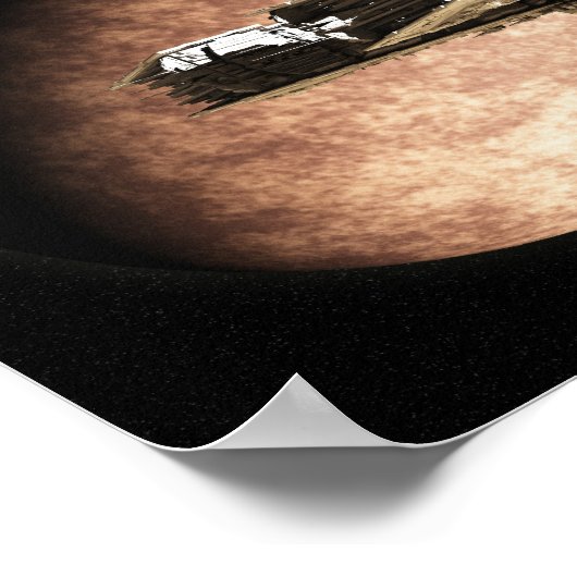 Battle Cruiser Verlasse Orbit Poster (Ecke)