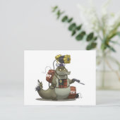 Battle Gator Postcard Postkarte (Stehend Vorderseite)