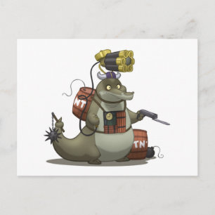 Battle Gator Postcard Postkarte