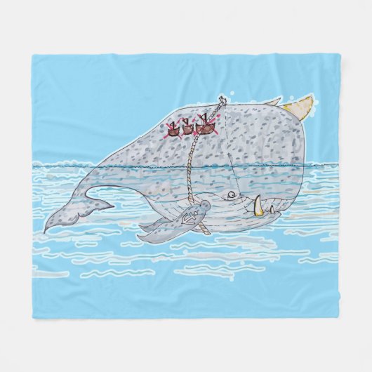 Battle Horn-Whale Fleecedecke (Vorderseite (Horizontal))