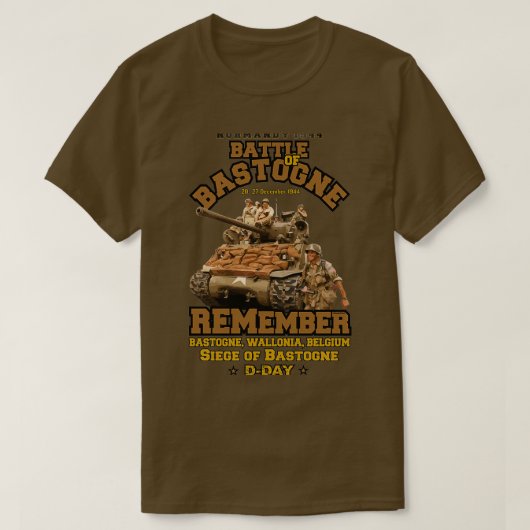 Battle of Bastogne 1944 Remember T-Shirt (Design vorne)