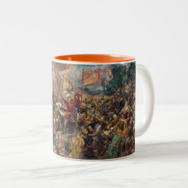 Battle of Grunwald (Medieval Military Scene) (War) Zweifarbige Tasse
