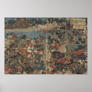 Battle of Kawanakajima by Yoshitora Poster