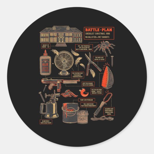 Battle Plan 90 Checklist Christmas Runder Aufkleber (Vorderseite)