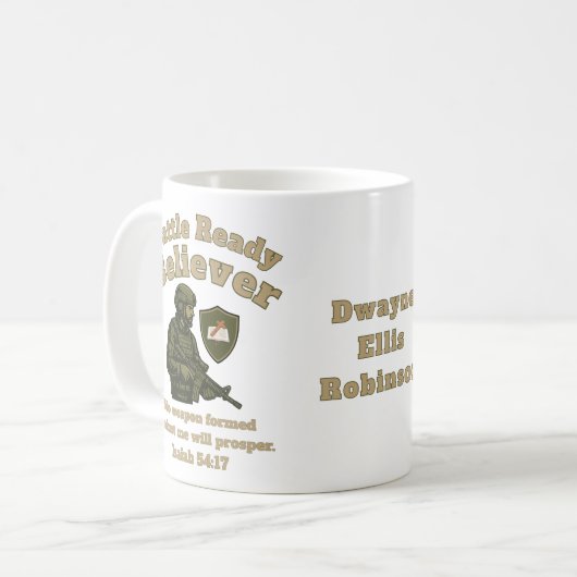 Battle Ready Believer Kaffeetasse (Vorderseite Links)
