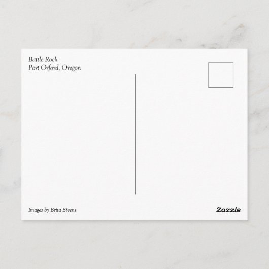 Battle Rock, Port Orford, Postkarte (Rückseite)