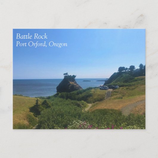 Battle Rock, Port Orford, Postkarte (Vorderseite)
