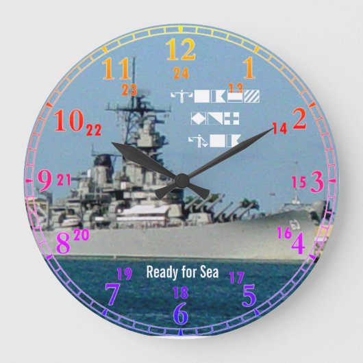 Battle Ship Acrylic Wall Clock Große Wanduhr (Vorderseite)