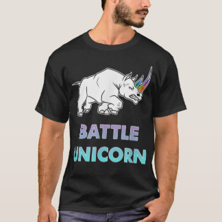 Battle Unicorn Rainbow Rhino 371 T-Shirt