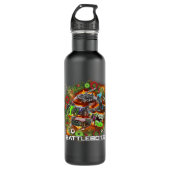 BattleBots Weihnachts-Explosion Wreath Group Shot  Edelstahlflasche (Vorderseite)