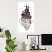 Battleship abstrakte Grafik-Poster-Design Poster (Heimbüro)