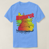 Battleship Bismarck Synthwave-Stil T-Shirt (Design vorne)