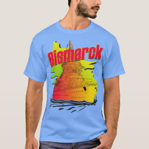 Battleship Bismarck Synthwave-Stil T-Shirt
