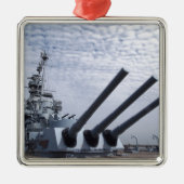 Battleship USS Alabama Silbernes Ornament (Vorne)