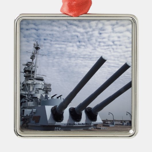 Battleship USS Alabama Silbernes Ornament (Vorne)