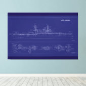 Battleship USS Arizona Blueprint Leinwanddruck (Insitu (Holzboden))