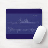 Battleship USS Arizona Blueprint Mousepad (Mit Mouse)