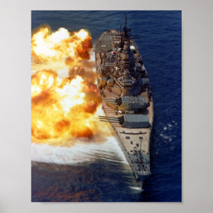 Battleship USS Iowa Broadside - 1984 Poster