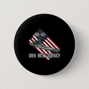 Battleship Uss New Jersey Bb-62 &amp; Kampfwarsch Button