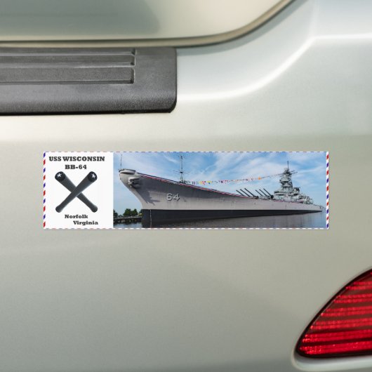 Battleship USS Wisconsin BB-64 Autoaufkleber (Auf Auto)