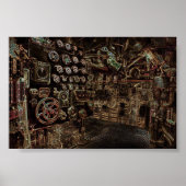 Battleshir-Interieur, Steampunk-Stil, Retro futuri Poster (Vorne)