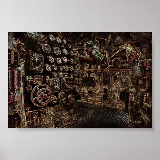 Battleshir-Interieur, Steampunk-Stil, Retro futuri Poster (Vorne)