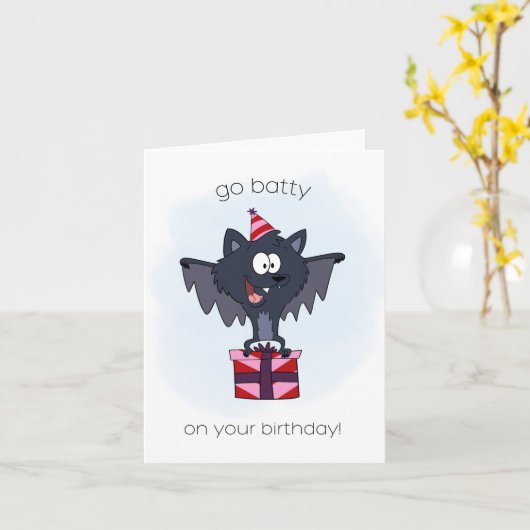 Batty Birthday Karte (Gelbe Blume)