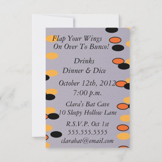 Batty Bunco Einladung (Rückseite)