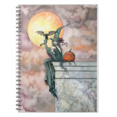 Batty Cat Witch Notebook Notizblock (Vorderseite)