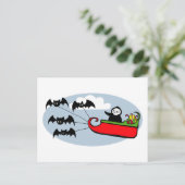 Batty Christmas Sleigh Feiertagspostkarte (Stehend Vorderseite)