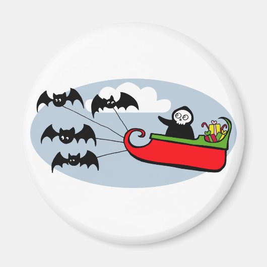 Batty Christmas Sleigh Magnet (Vorne)