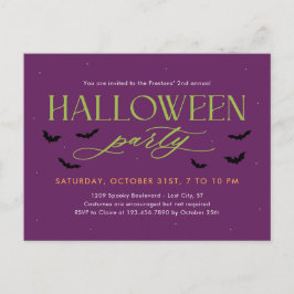 Batty Editable Farbe Halloween Einladung Postkarte