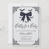 Batty for Baby Halloween Baby Shower Einladung (Vorderseite)
