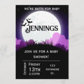 Batty for baby. Halloween Baby shower Invitation Einladung (Vorderseite)
