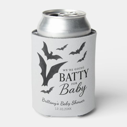Batty for Baby Halloween Bats Babydusche Dosenkühler (Kanne Vorderseite)