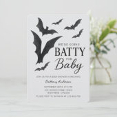 Batty for Baby Halloween Bats Babydusche Einladung (Stehend Vorderseite)