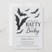 Batty for Baby Halloween Bats Babydusche Einladung (Vorderseite)