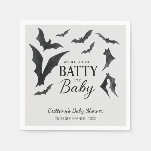 Batty for Baby Halloween Bats Babydusche Serviette (Vorderseite)