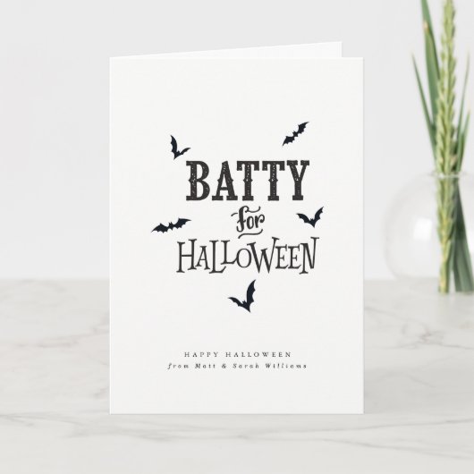 Batty für Halloween Karte (Vorderseite)