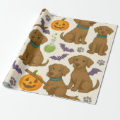 Batty Puppy Halloween Spaß Geschenkpapier (Ungerollt)