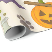 Batty Puppy Halloween Spaß Geschenkpapier (Rolleneckpunkt)