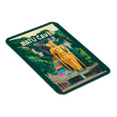 Batu Caves Malaysia Illustration Travel Art Retro Magnet (Rechte Seite)