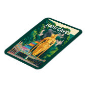Batu Caves Malaysia Illustration Travel Art Retro Magnet (Linke Seite)