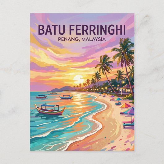 Batu Ferringhi Strand Malaysia Postkarte (Vorderseite)