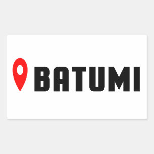 Batumi Georgia, Batumi Ziel, Batumi Map Button Rechteckiger Aufkleber