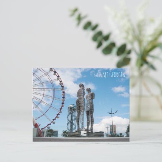 Batumi Stadt Georgia. Ali- und Nino-Statue Postkarte (Stehend Vorderseite)