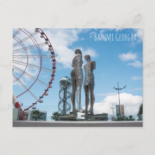 Batumi Stadt Georgia. Ali- und Nino-Statue Postkarte (Vorderseite)