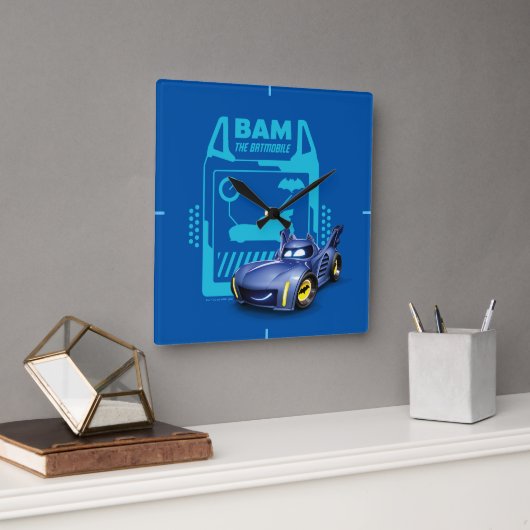 Batwheels™ Bam - Der Batmobile Quadratische Wanduhr (Büro)