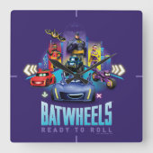Batwheels™ - Bereit zum Rollen Quadratische Wanduhr (Vorderseite)