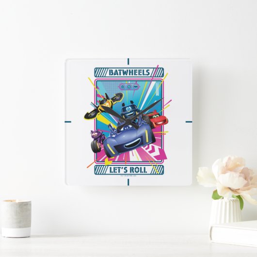 Batwheels™ - Lasst uns fortfahren Quadratische Wanduhr (Zuhause)